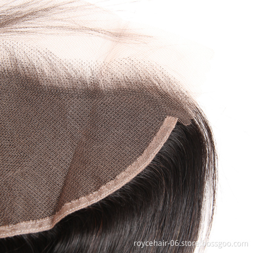 Transparent HD Lace Frontal Straight Virgin Hair Pre Plucked Swiss Lace Closure Frontal With Baby Hair